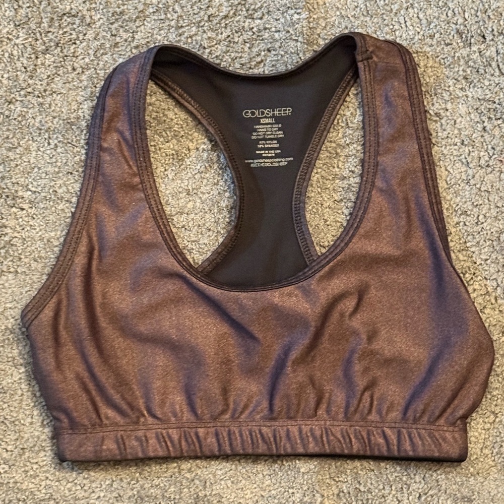 Goldsheep Women's Metallic Purple Sports Bra Size XS